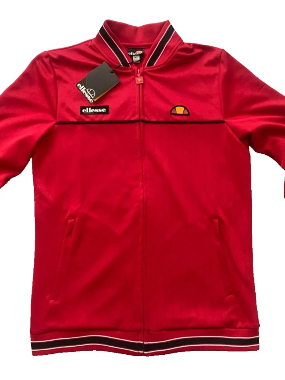 Ellesse Men’s Large Red Track Jacket Full Zip Retro Sportswear NWT
